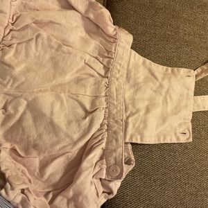 Pink linen romper